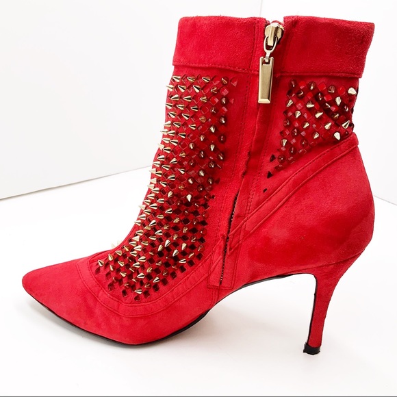 {ZARA} Suede Studded Ankle Boots - Picture 2 of 16